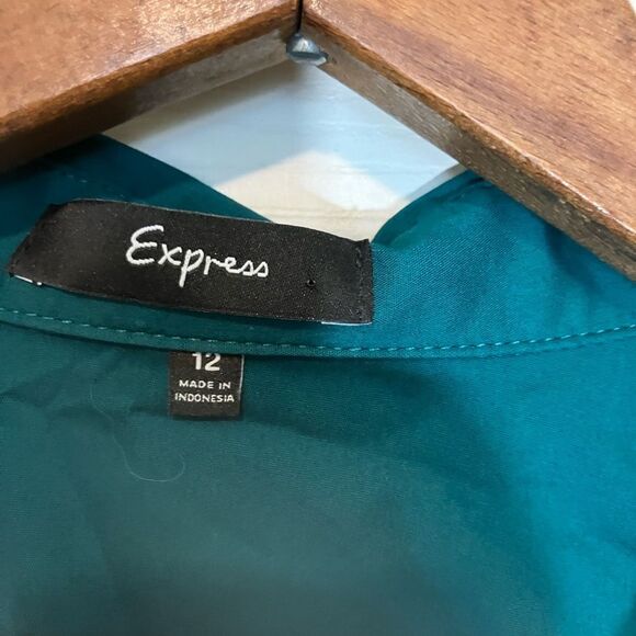 Express button-down dress, Kelly green, excellent condition, size 12 - Picture 3 of 3